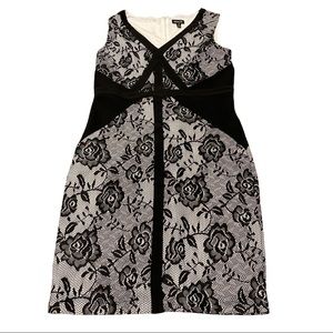 Black and white lease body shaper dress NWT